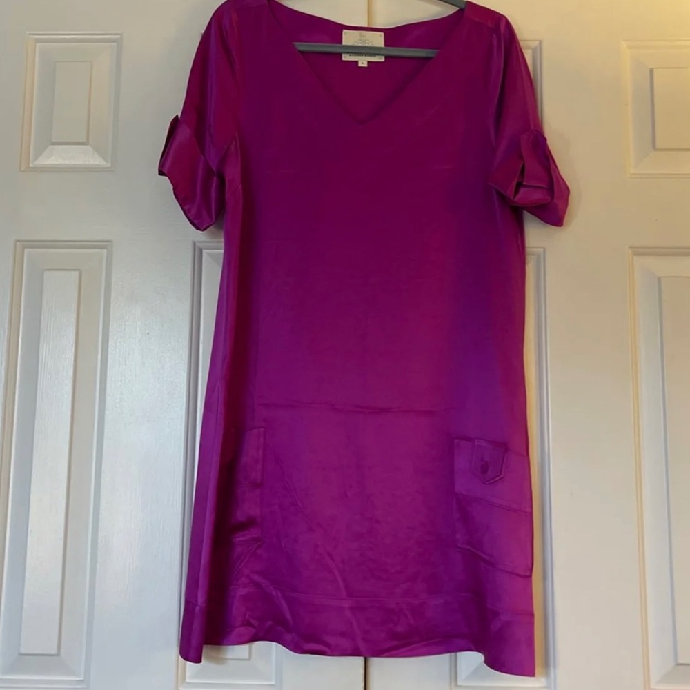 Madison Marcus 💯 silk dress Fuchsia Large
